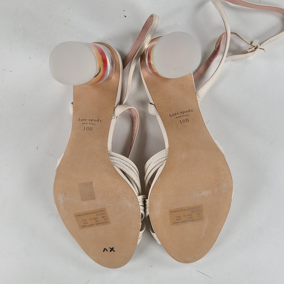 Kate Spade New York Happy Hour Sandals Womens Size 10 B Ankle Strap White $298. - Picture 7 of 9